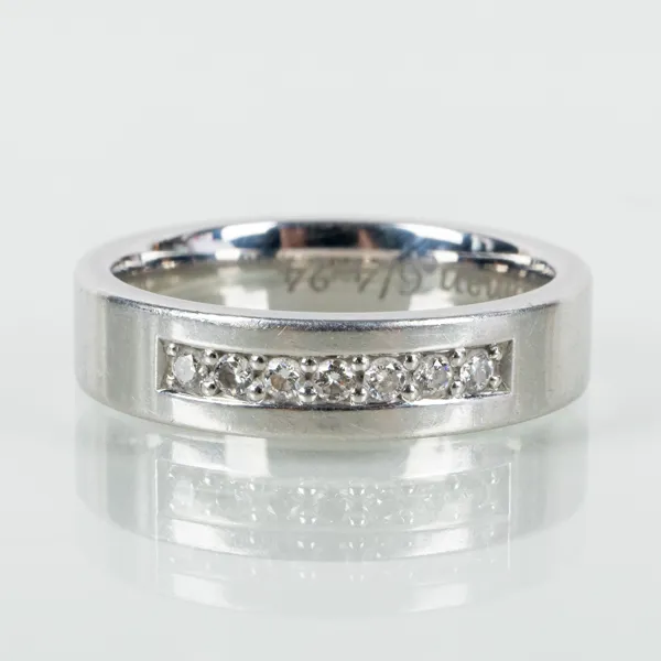 RING, platina, med 7 briljantslipade diamanter, tot 0,14 ct, Schalins smycken 