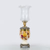 BORDSLAMPA, gjutjärn och porslin, sekelskiftet 1900