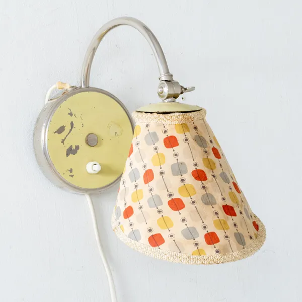 VÄGG-/BORDSLAMPA, metall, funkis, 1940-tal