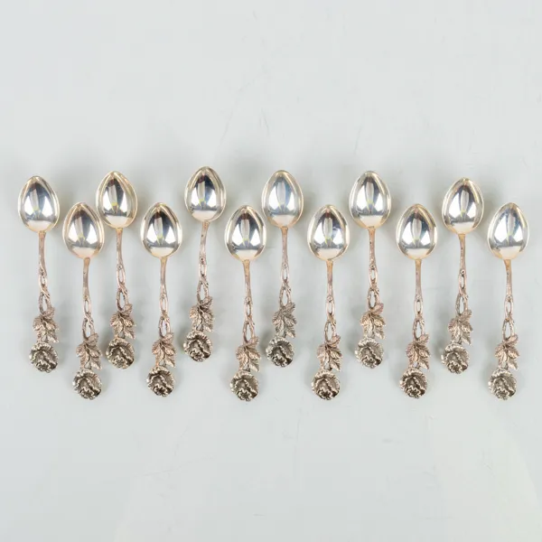 MOCKASKEDAR, 12 st, silver, 1900-talets första hälft