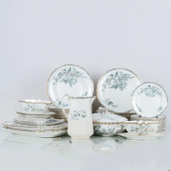 MATSERVIS, 46 del, flintgods, Wexiö, Gustafsberg, omkring år 1900