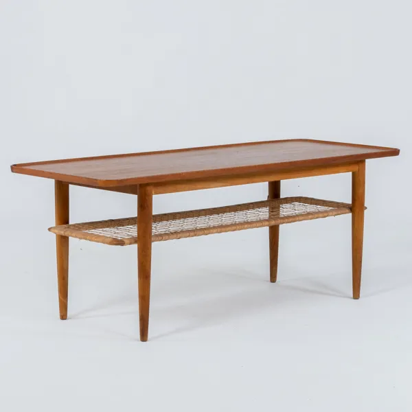 SOFFBORD, teak och rotting, 1950-/60-tal
