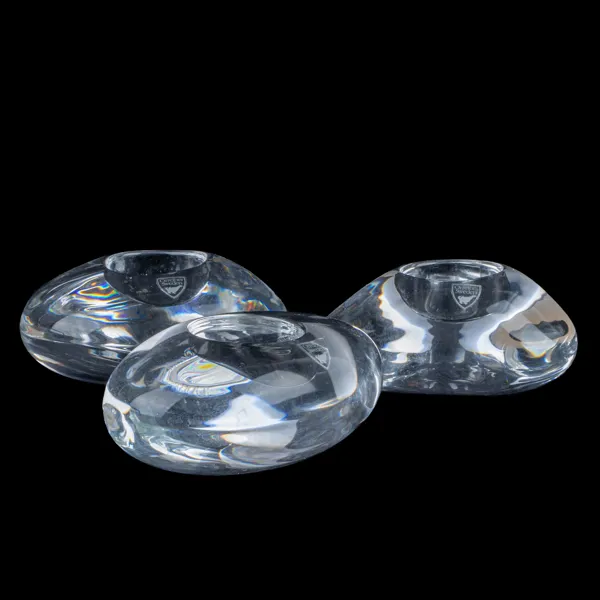 LENA BERGSTRÖM, 3 st, ljuslyktor, glas, "Lightstone", Orrefors