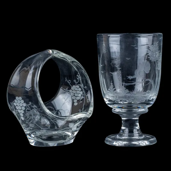 SKÅL OCH VAS, glas, möjligen Reijmyre, 1900-talets andra hälft