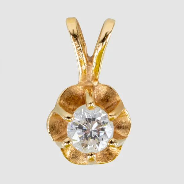 HÄNGE, 18k guld, med briljantslipad diamant ca 0.12 ct