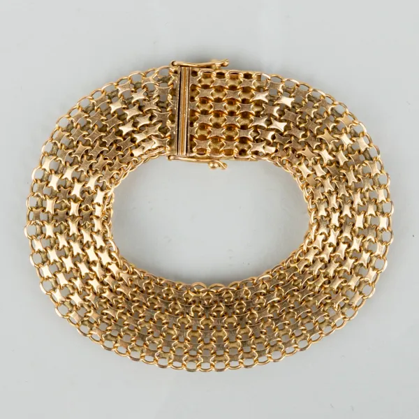 ARMBAND, 18k guld, x-länk, svenska stämplar ÄSA Stockholm 1965