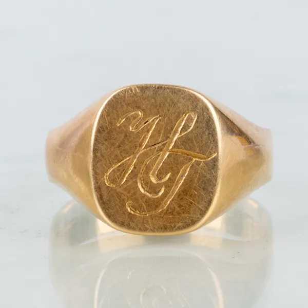 KLACKRING, 18k guld, med monogram HJ