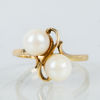 RING, 14k guld, med odlade pärlor