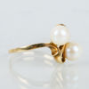 RING, 14k guld, med odlade pärlor