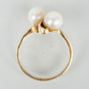 RING, 14k guld, med odlade pärlor
