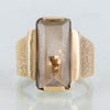 RING, 18k guld, med fasettslipad brun sten