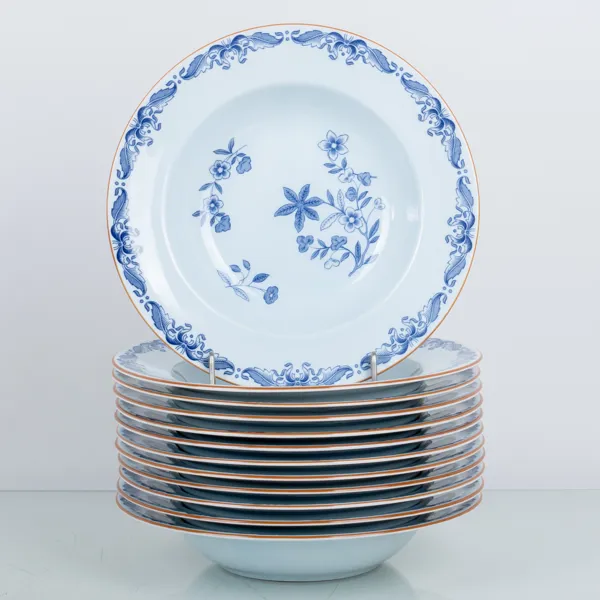 DJUPA TALLRIKAR/DESSERTSKÅLAR, 12 st, porslin, "Ostindia", Rörstrand