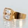 RING, 18k guld, med bergkristall, svenska stämplar SKS 1968