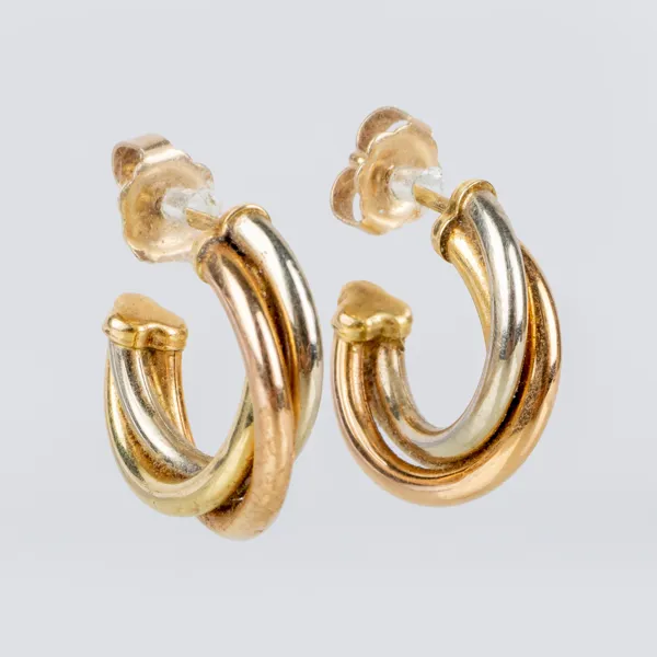 ÖRHÄNGEN, 1 par, 14k guld, trois couleurs