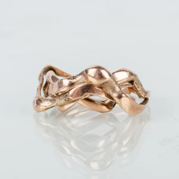 RING, 4 del sk pusselring, minst 8k guld