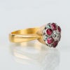 RING, 23k guld, med granater och orientpärlor, Stockholm 1896