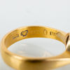 RING, 23k guld, med granater och orientpärlor, Stockholm 1896