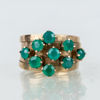 RING, 14k guld, med gröna stenar, 1900-talets andra hälft
