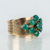 RING, 14k guld, med gröna stenar, 1900-talets andra hälft