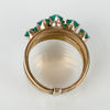 RING, 14k guld, med gröna stenar, 1900-talets andra hälft