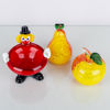 GLASFRUKTER, 2 st samt SKÅL, glas, 1900-tal