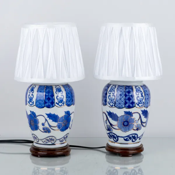 BORDSLAMPOR, 1 par, porslin, orientalisk stil, 2000-tal