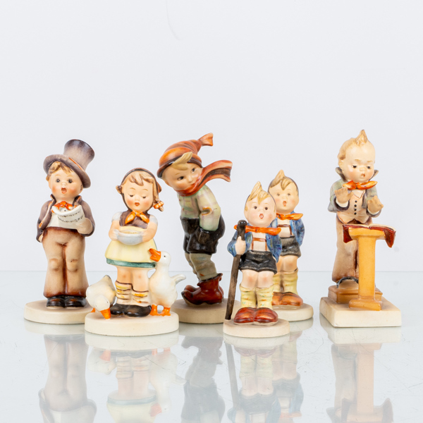 FIGURINER, 6 st, porslin, Goebel, 1900-talets mitt