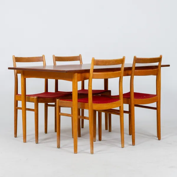 MATGRUPP, 5 del, teak och ek, 1950-/60-tal
