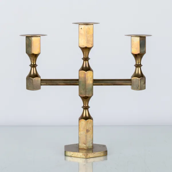 KANDELABER, mässing, No 87, Metallslöjden Gusum, 1984