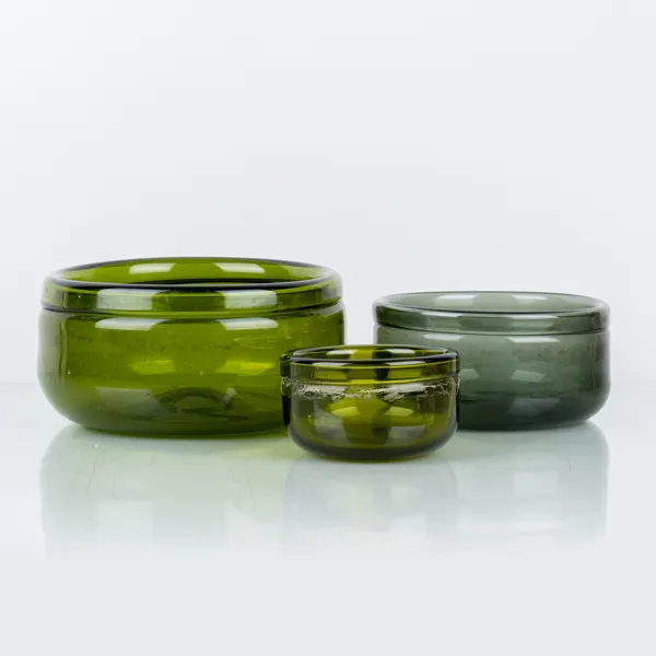 ERIK HÖGLUND, 3 st, skålar, glas, Boda