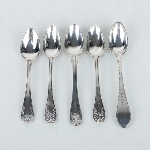 TESKEDAR, 5 st, silver, 1800-tal