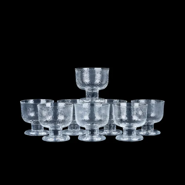 GÖRAN WÄRFF, 8 st dessertskålar, glas, Pukeberg, 1900-talets andra hälft 