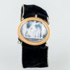 ARMBAND, med lås i låghaltigt guld, snäckskalskamé, 1800-tal
