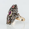 RING, 14k guld och silver, med rubiner, 1800-/1900-tal