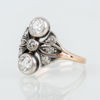 RING, 14k guld och silver, med gammalslipade diamanter tot ca 1.08 ct, sannolikt tidigt 1900-tal