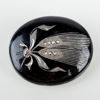 BROSCH OCH 1 PAR ÖRHÄNGEN, silver och kolsten, omkring år 1900