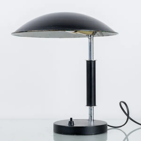 BORDSLAMPA, svartlackerad metall, 1930-/40-tal