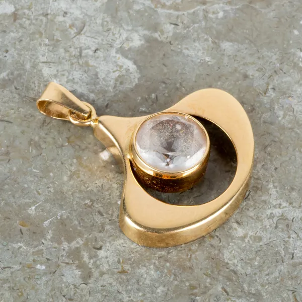 HÄNGE, 18k guld, med vit sten