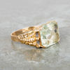 RING, 18k guld, med grön fasettslipad sten, svenska stämplar AGA C9