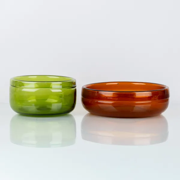 ERIK HÖGLUND, 2 st, skålar, glas, Boda