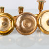 SAMLING LJUSSTAKAR, 8 st, mässing, bla Nyköping och Skultuna, 1800-/1900-tal