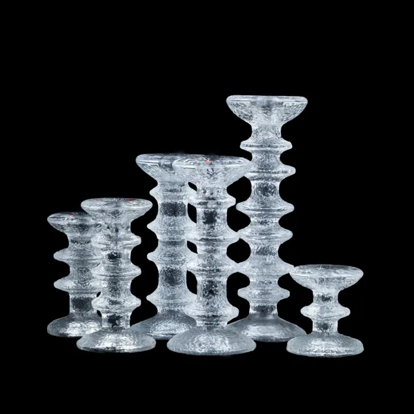 TIMO SARPANEVA, 6 st, ljusstakar, glas, "Festivo", Iittala, Finland