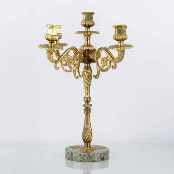 KANDELABER, mässing och marmor, EHAB (Edvard Hagman AB), 1900-talets första hälft