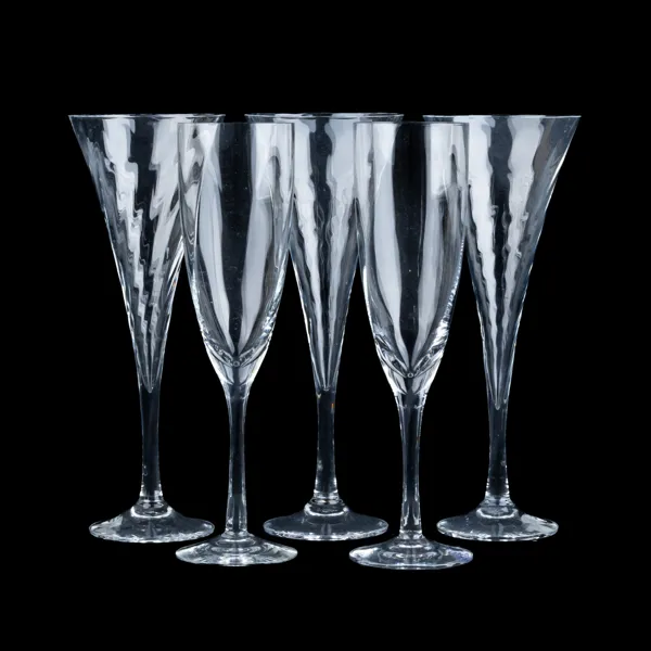 CHAMPAGNEGLAS, 5 st, glas, Orrefors och Kosta Boda