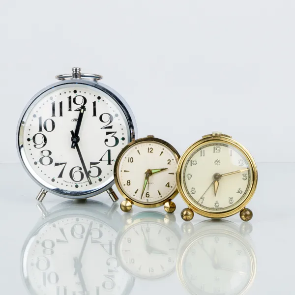 VÄCKARKLOCKOR, 3 st, Junghans, Bambino och Prima, 1900-talets första hälft/mitt