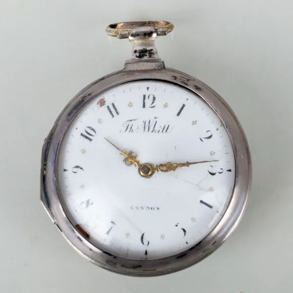 FICKUR, spindelur, silver, Th Whitt London, 1700-/1800-tal