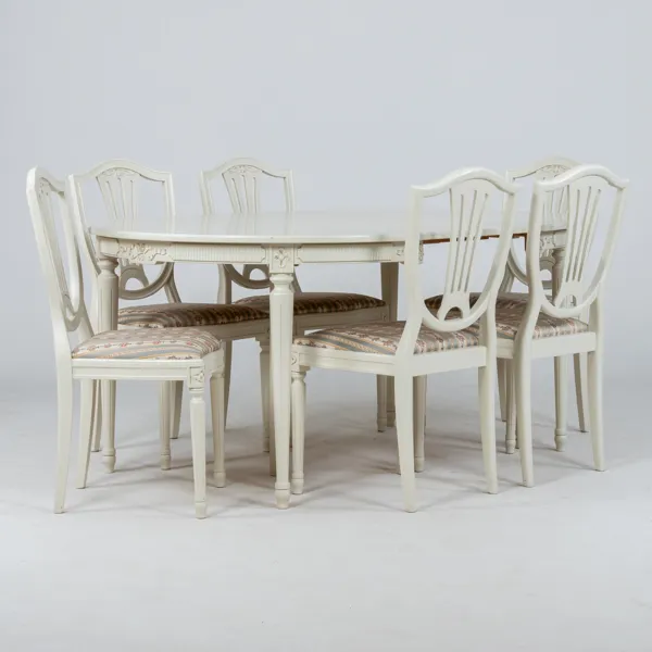 MATSALSMÖBEL, 7 del, gustaviansk stil, 1900-talets mitt