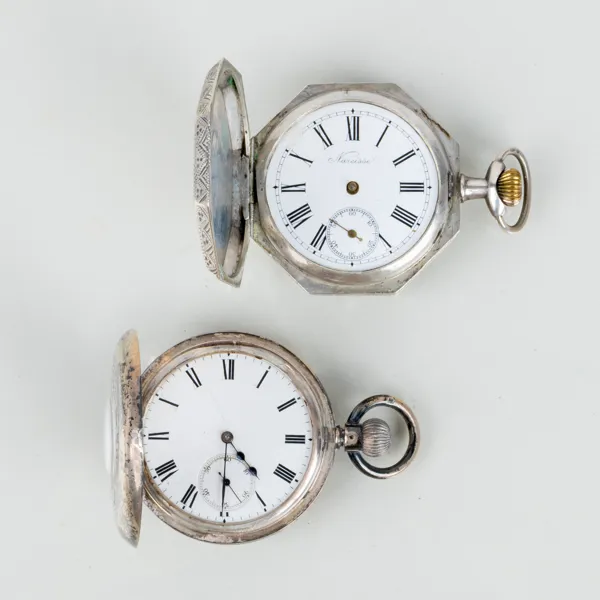 FICKUR, 2 st, silver, tidigt 1900-tal