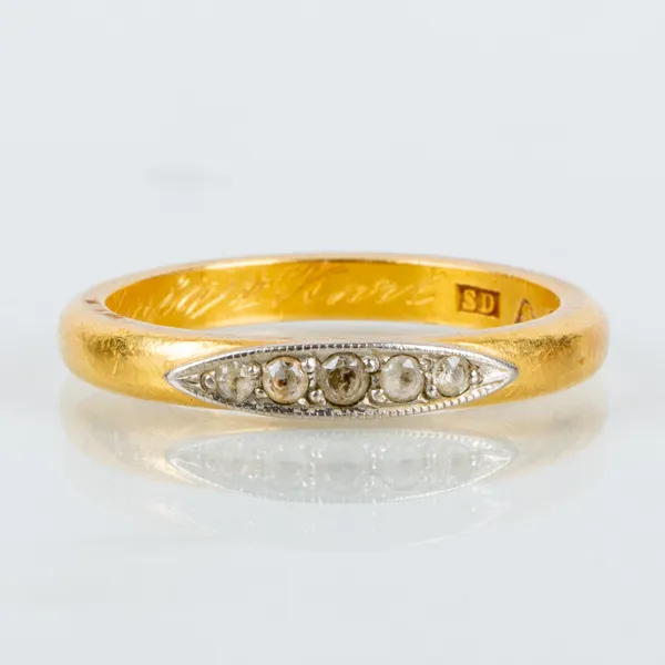 RING 23k guld, svenska stämplar SD, otydlig årsstämpel