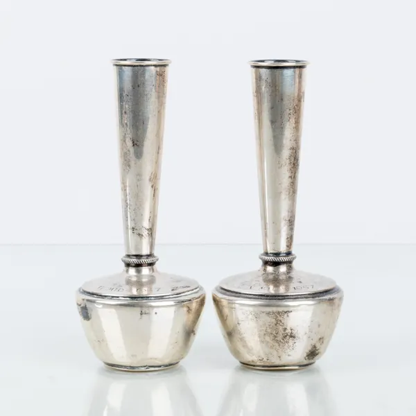 VASER, 1 par, silver, svenska stämplar GUFA 1957